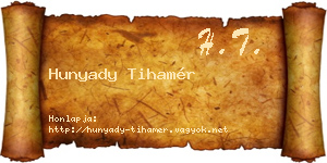 Hunyady Tihamér névjegykártya